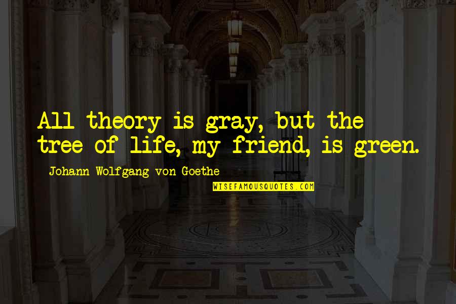 Blythe Danner The Lucky One Quotes By Johann Wolfgang Von Goethe: All theory is gray, but the tree of Blythe Danner The Lucky One Quotes By Johann Wolfgang Von Goethe: All theory is gray, but the tree of