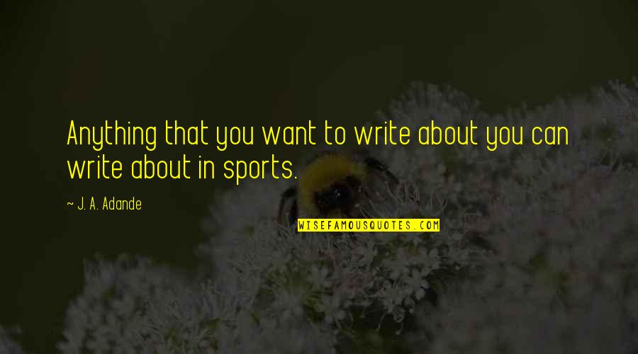 Bmw X6 Quotes By J. A. Adande: Anything that you want to write about you