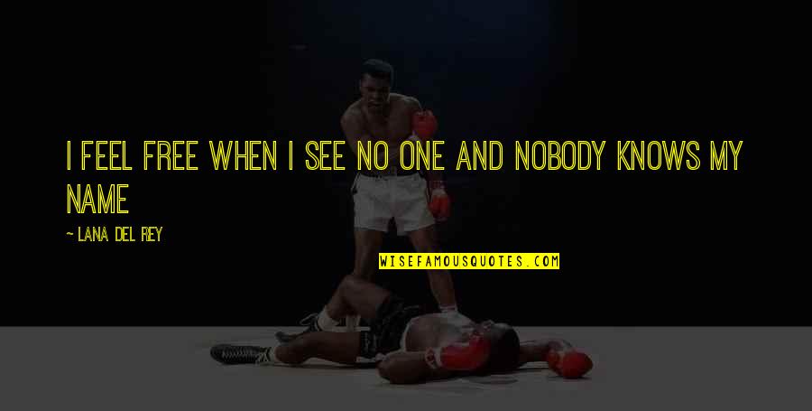 Bn Quotes By Lana Del Rey: I feel free when I see no one Bn Quotes By Lana Del Rey: I feel free when I see no one