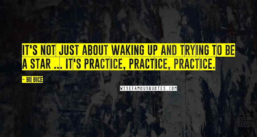 Bo Bice quotes: It's not just about waking up and trying to be a star ... It's practice, practice, practice.