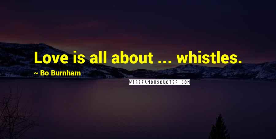 Bo Burnham quotes: Love is all about ... whistles.