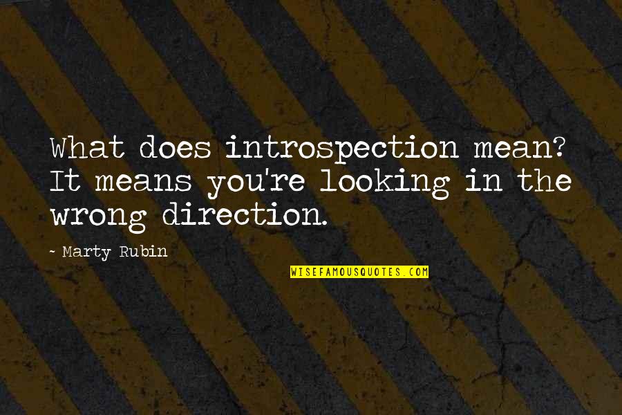 Bo Duke Quotes By Marty Rubin: What does introspection mean? It means you're looking