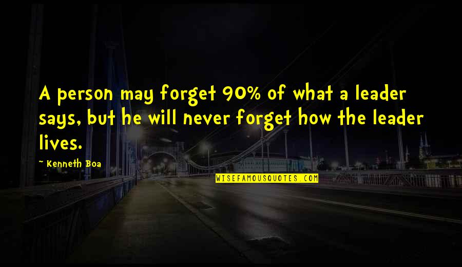 Boa Quotes By Kenneth Boa: A person may forget 90% of what a