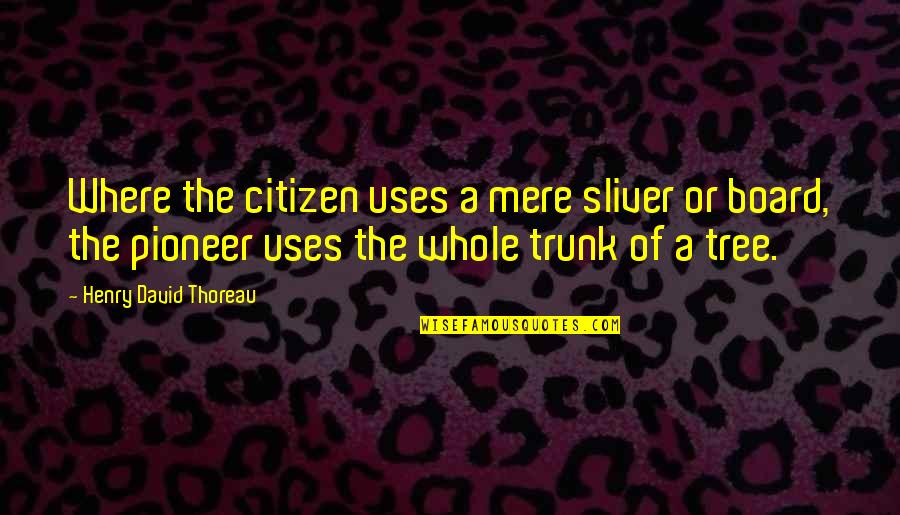Board Of Quotes By Henry David Thoreau: Where the citizen uses a mere sliver or