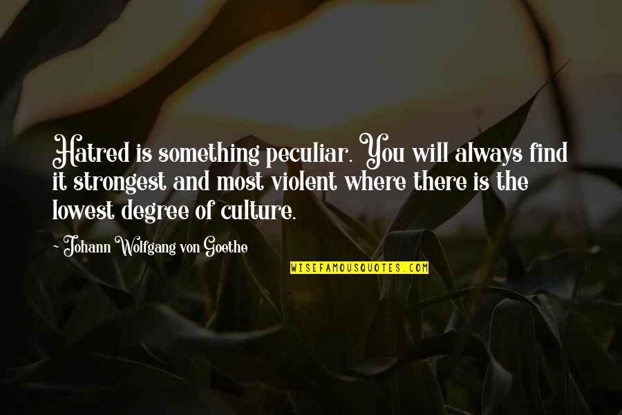 Board Takers Quotes By Johann Wolfgang Von Goethe: Hatred is something peculiar. You will always find