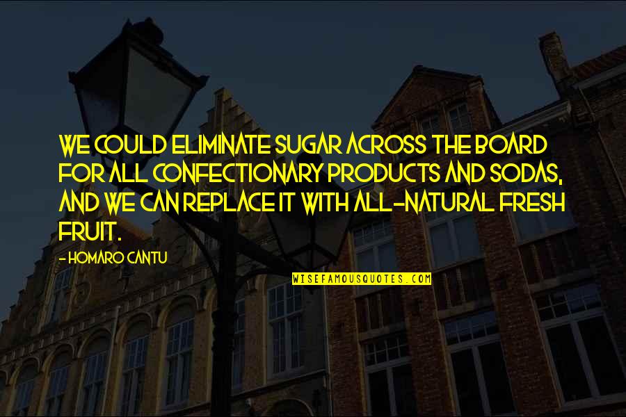 Board With Quotes By Homaro Cantu: We could eliminate sugar across the board for Board With Quotes By Homaro Cantu: We could eliminate sugar across the board for