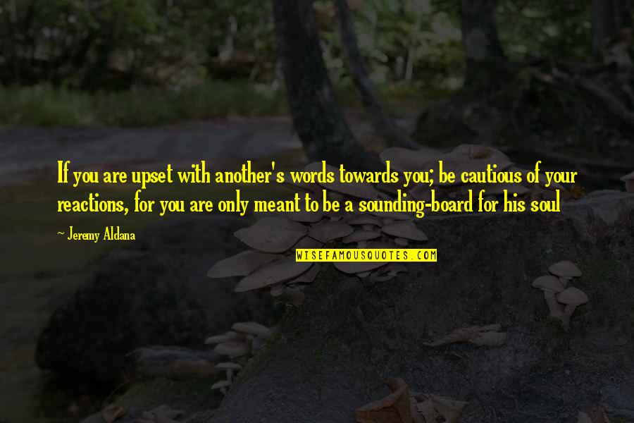 Board With Quotes By Jeremy Aldana: If you are upset with another's words towards Board With Quotes By Jeremy Aldana: If you are upset with another's words towards