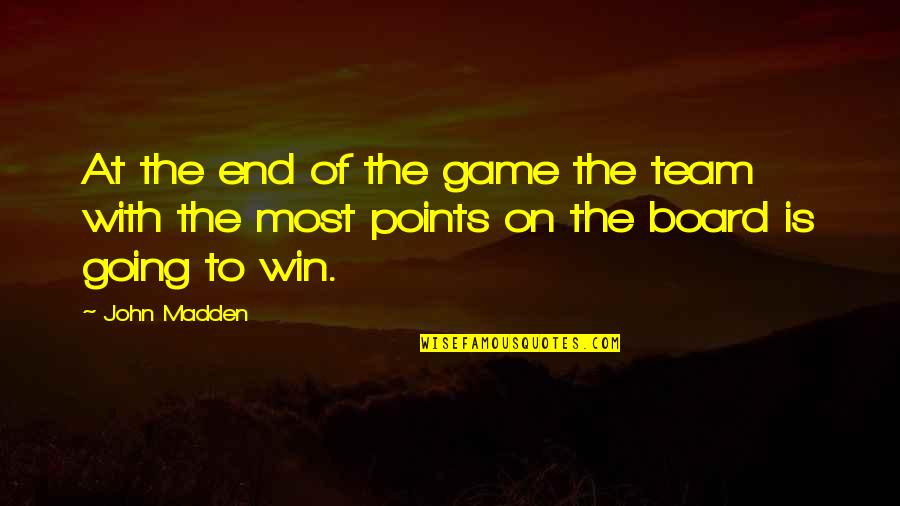 Board With Quotes By John Madden: At the end of the game the team