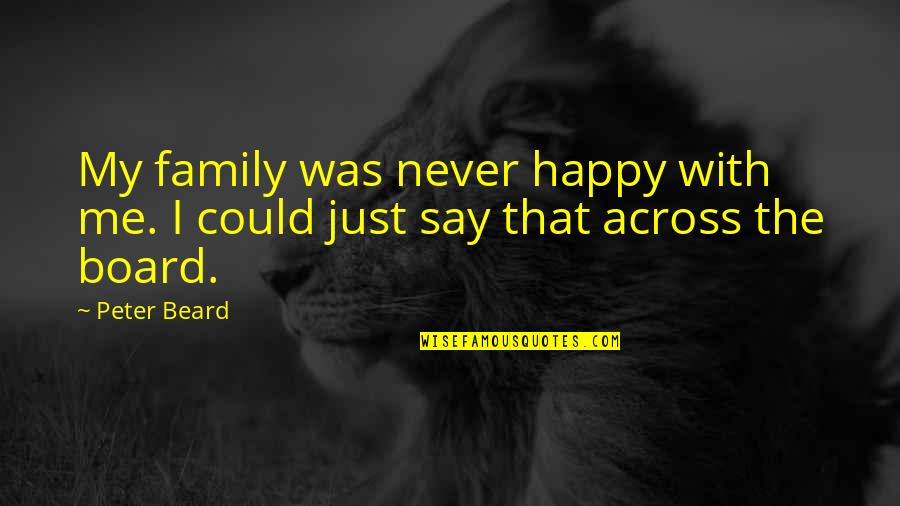 Board With Quotes By Peter Beard: My family was never happy with me. I