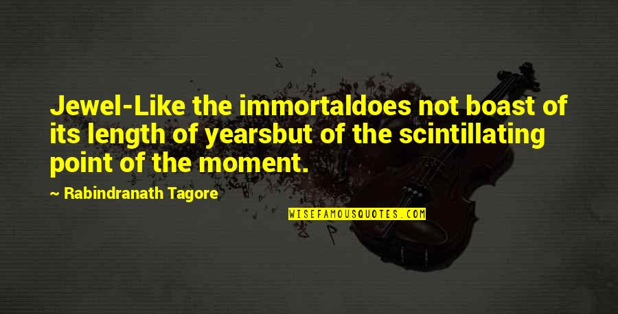 Boast Quotes By Rabindranath Tagore: Jewel-Like the immortaldoes not boast of its length