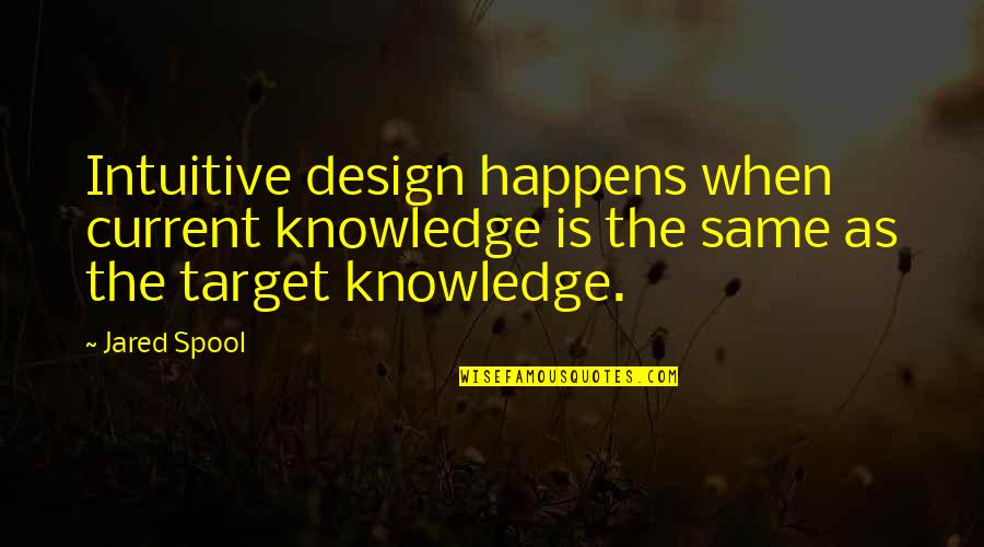 Boat Hook Quotes By Jared Spool: Intuitive design happens when current knowledge is the