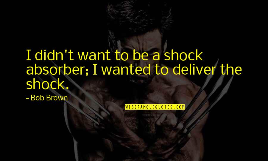 Bob And Deliver Quotes By Bob Brown: I didn't want to be a shock absorber;