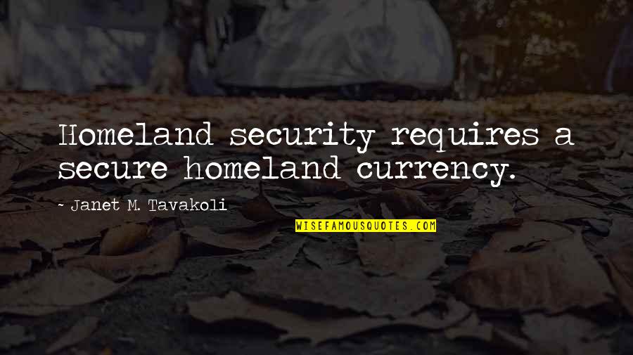 Bob And Doug Quotes By Janet M. Tavakoli: Homeland security requires a secure homeland currency.