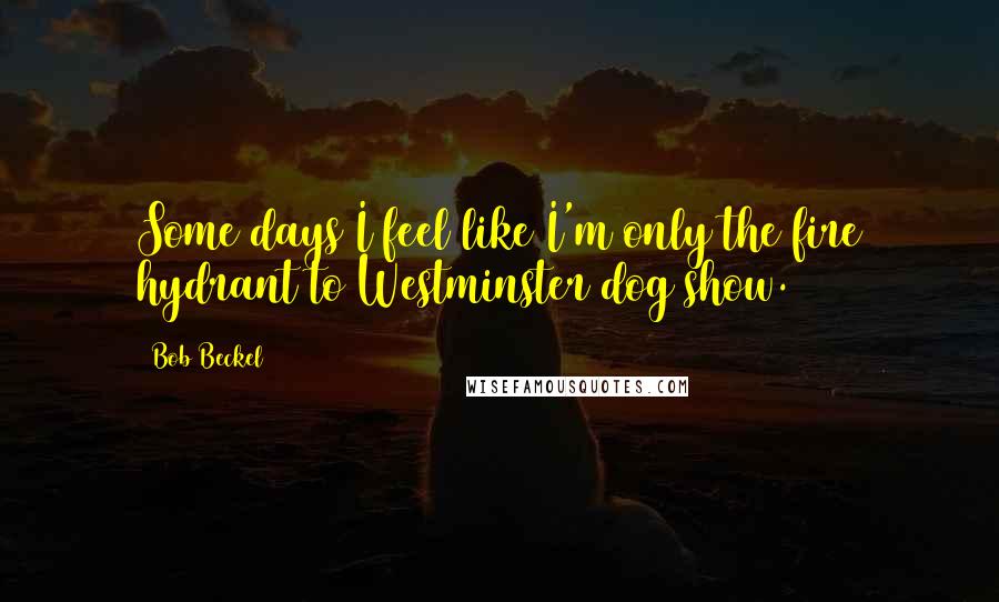 Bob Beckel quotes: Some days I feel like I'm only the fire hydrant to Westminster dog show. Bob Beckel quotes: Some days I feel like I'm only the fire hydrant to Westminster dog show.