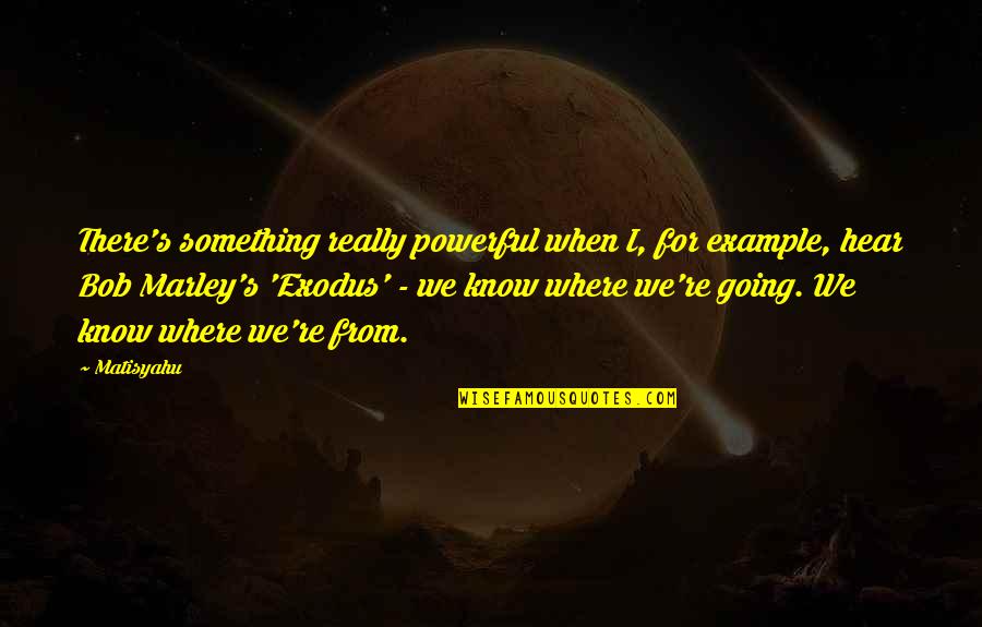 Bob Marley Best Quotes By Matisyahu: There's something really powerful when I, for example,