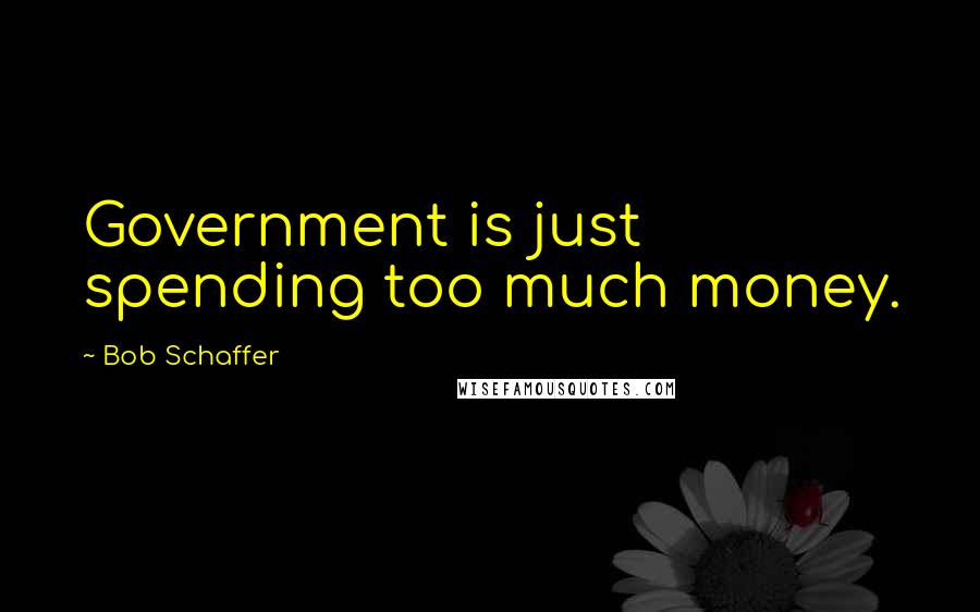 Bob Schaffer quotes: Government is just spending too much money.
