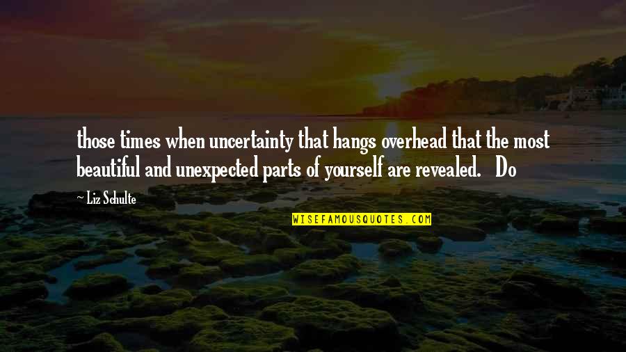 Bobbitt Quotes By Liz Schulte: those times when uncertainty that hangs overhead that