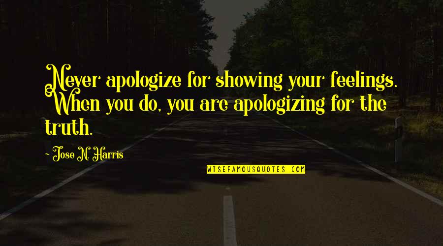 Bobby Clarke Quotes By Jose N. Harris: Never apologize for showing your feelings. When you