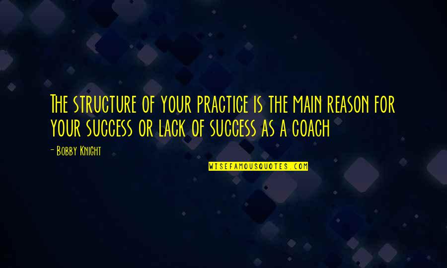 Bobby Knight Quotes By Bobby Knight: The structure of your practice is the main