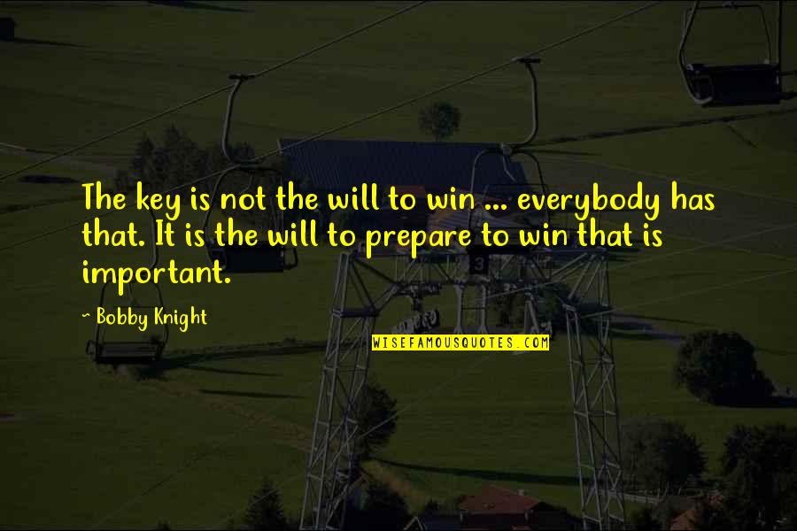 Bobby Knight Quotes By Bobby Knight: The key is not the will to win