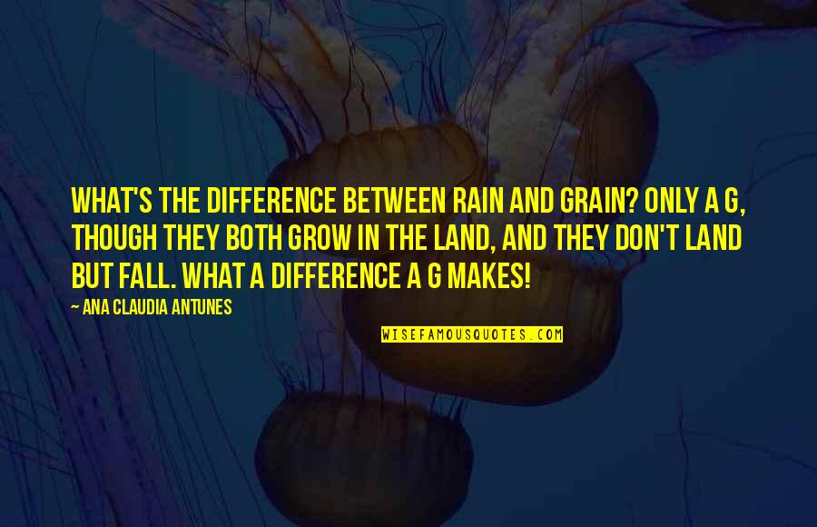 Bobby Womack Quotes By Ana Claudia Antunes: What's the difference between rain and grain? Only