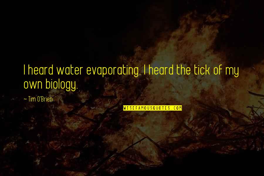 Bobish Quotes By Tim O'Brien: I heard water evaporating. I heard the tick