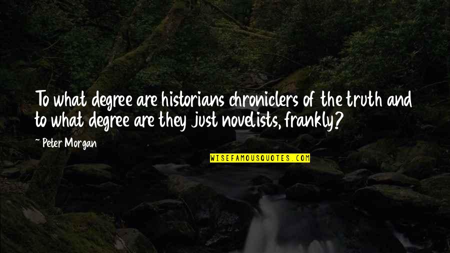 Bobo Kov Quotes By Peter Morgan: To what degree are historians chroniclers of the