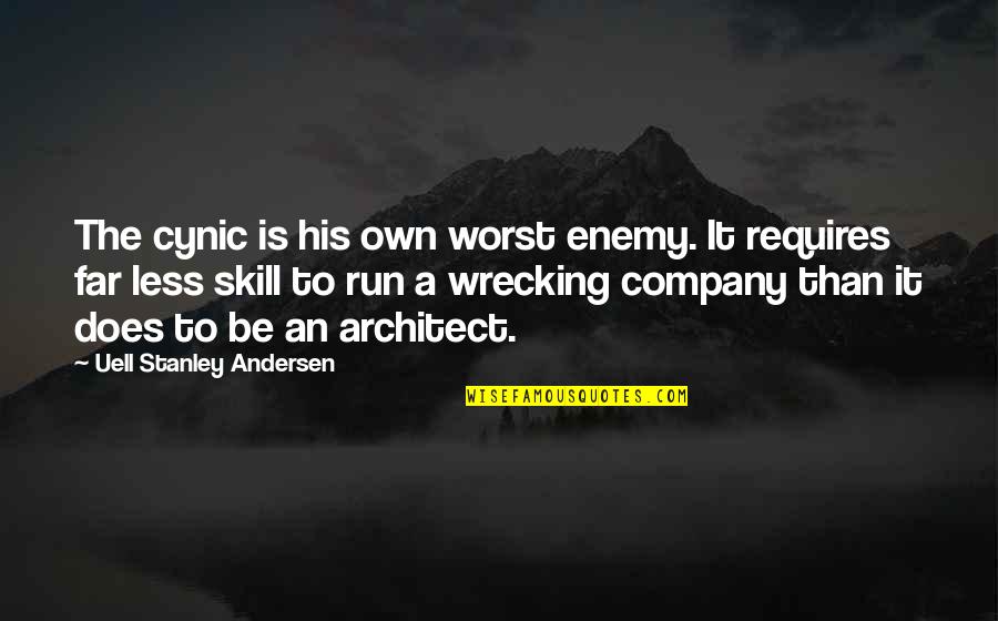 Bobrov Brothers Quotes By Uell Stanley Andersen: The cynic is his own worst enemy. It Bobrov Brothers Quotes By Uell Stanley Andersen: The cynic is his own worst enemy. It