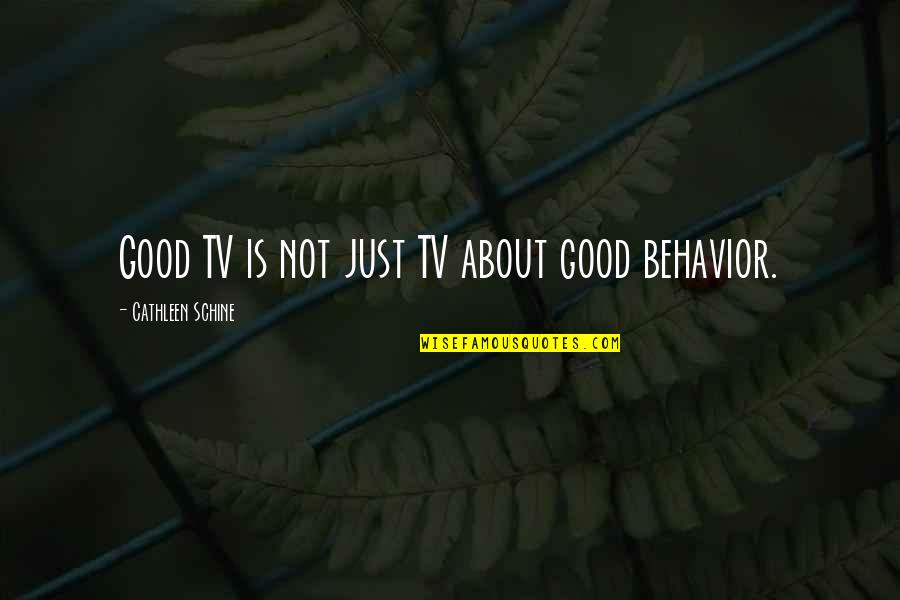Bobrowski Goalie Quotes By Cathleen Schine: Good TV is not just TV about good Bobrowski Goalie Quotes By Cathleen Schine: Good TV is not just TV about good