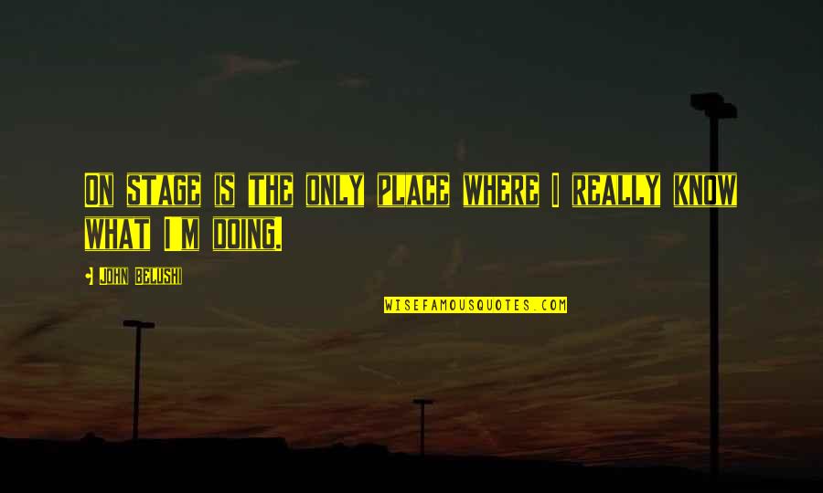 Boca Abajo Coji Quotes By John Belushi: On stage is the only place where I
