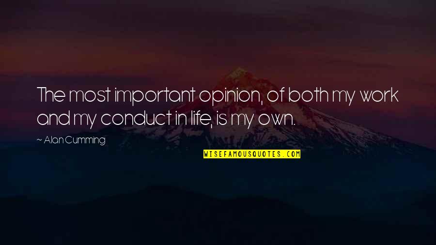 Bocaranda Quotes By Alan Cumming: The most important opinion, of both my work