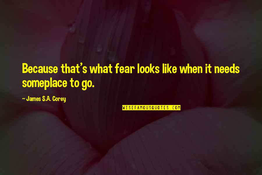 Boccabella Obituary Quotes By James S.A. Corey: Because that's what fear looks like when it Boccabella Obituary Quotes By James S.A. Corey: Because that's what fear looks like when it