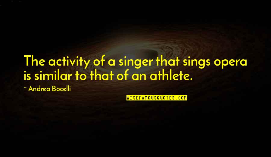 Bocelli Quotes By Andrea Bocelli: The activity of a singer that sings opera