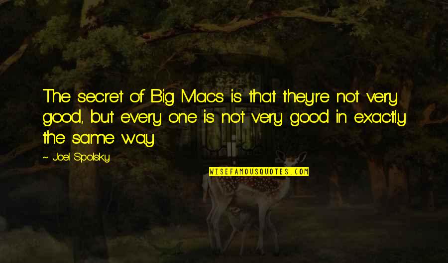 Bocellis Waynesville Quotes By Joel Spolsky: The secret of Big Macs is that they're