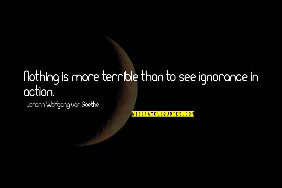 Bochmann Quotes By Johann Wolfgang Von Goethe: Nothing is more terrible than to see ignorance Bochmann Quotes By Johann Wolfgang Von Goethe: Nothing is more terrible than to see ignorance
