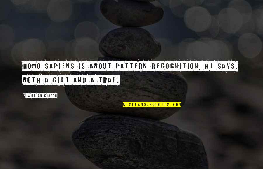 Bochner Institute Quotes By William Gibson: Homo sapiens is about pattern recognition, he says.