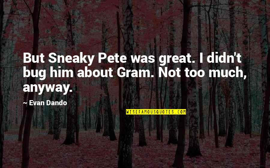 Boddington Beer Quotes By Evan Dando: But Sneaky Pete was great. I didn't bug