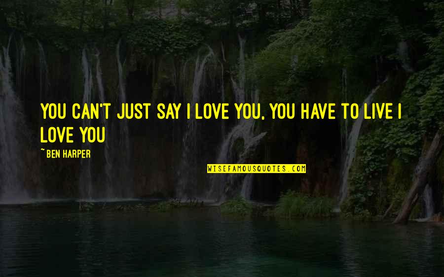 Bodenheim Quotes By Ben Harper: You can't just say I love you, you