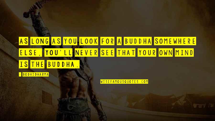 Bodhidharma Quotes By Bodhidharma: As long as you look for a Buddha