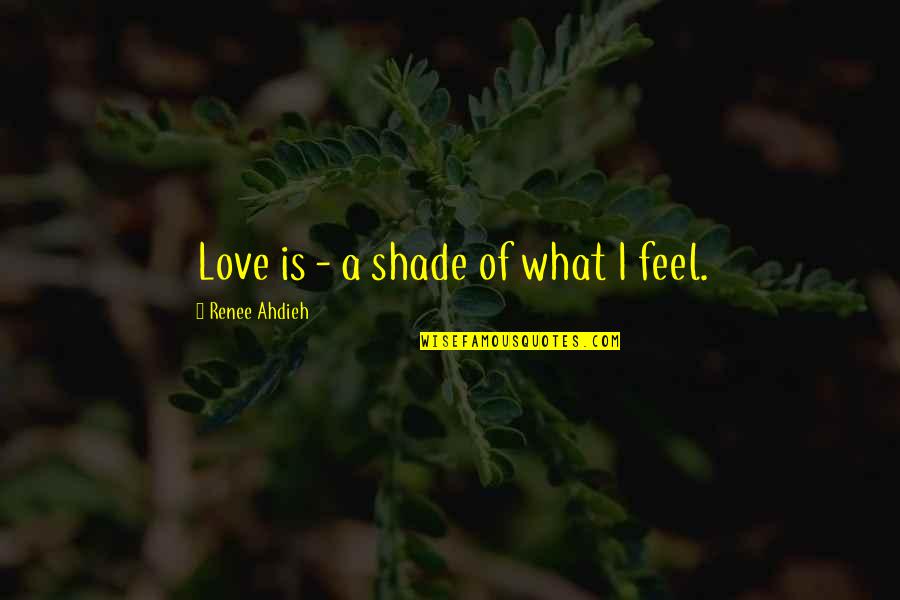 Bodhisattvas Pronounce Quotes By Renee Ahdieh: Love is - a shade of what I