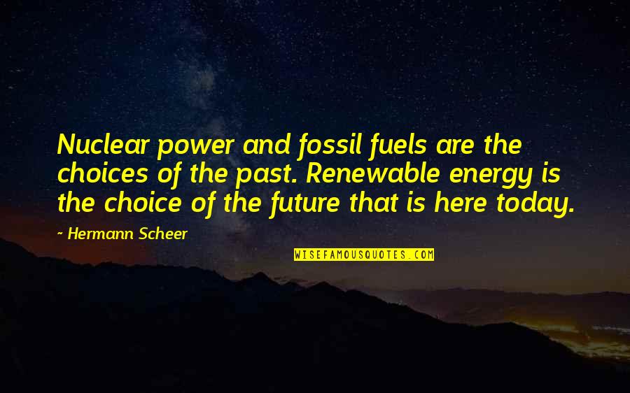 Body Changing Quotes By Hermann Scheer: Nuclear power and fossil fuels are the choices