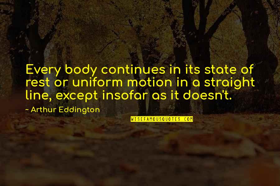 Body In Motion Quotes By Arthur Eddington: Every body continues in its state of rest