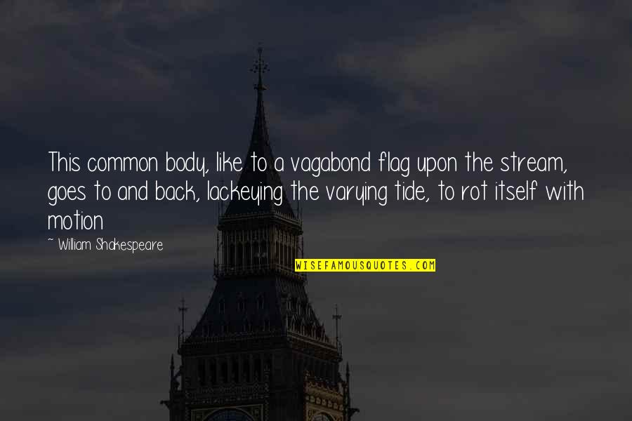 Body In Motion Quotes By William Shakespeare: This common body, like to a vagabond flag