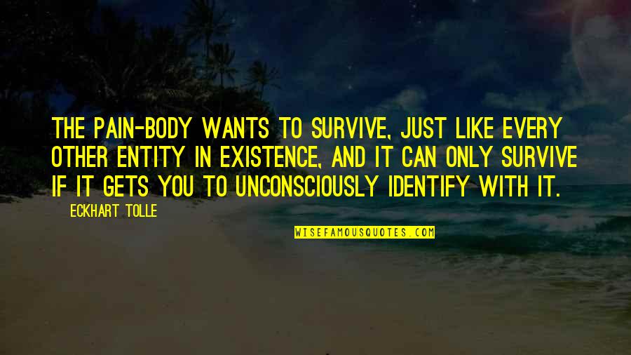 Body In Pain Quotes By Eckhart Tolle: The pain-body wants to survive, just like every