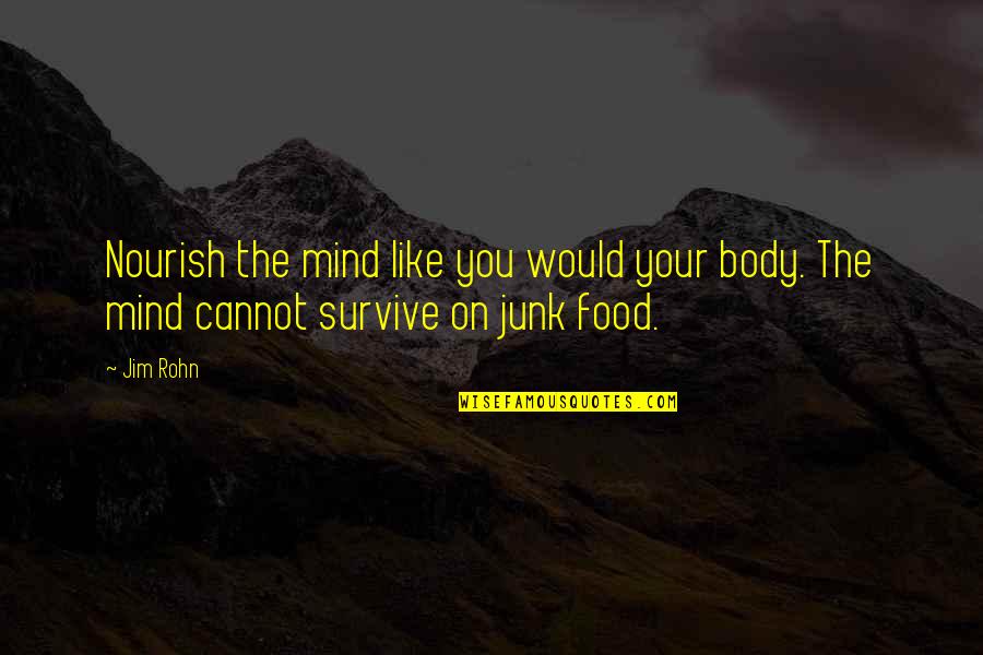 Body Positive Quotes By Jim Rohn: Nourish the mind like you would your body.