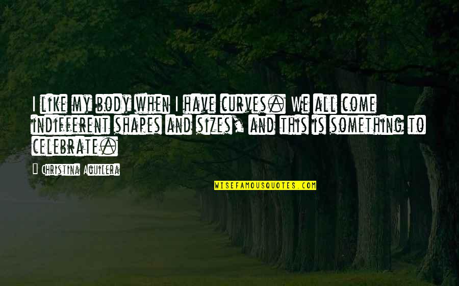 Body Shapes Quotes By Christina Aguilera: I like my body when I have curves.