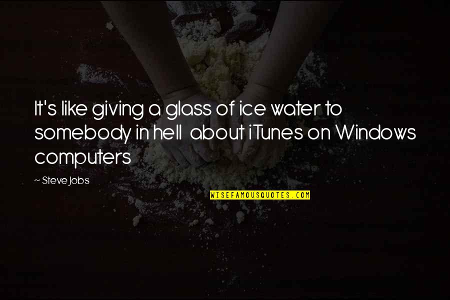 Bodybuilders In Suits Quotes By Steve Jobs: It's like giving a glass of ice water Bodybuilders In Suits Quotes By Steve Jobs: It's like giving a glass of ice water