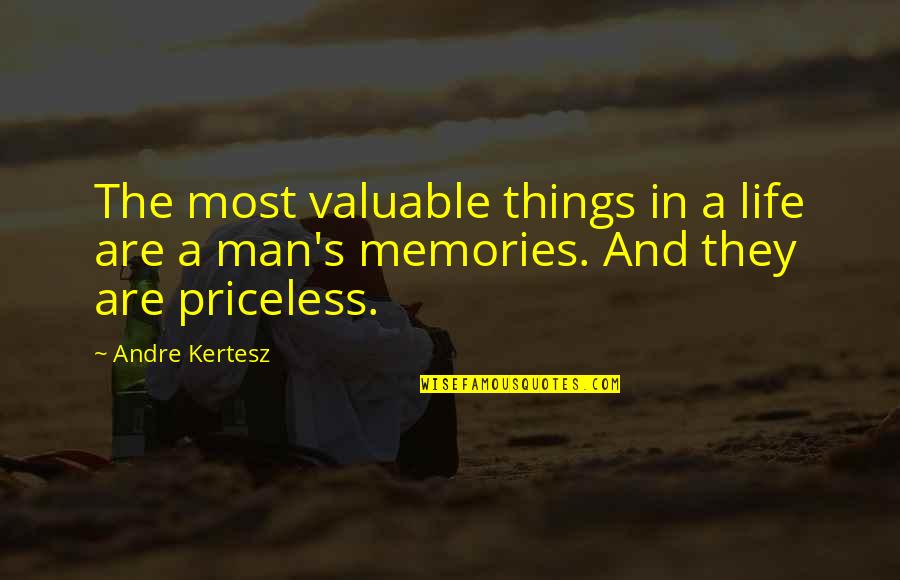 Bodycheck Quotes By Andre Kertesz: The most valuable things in a life are