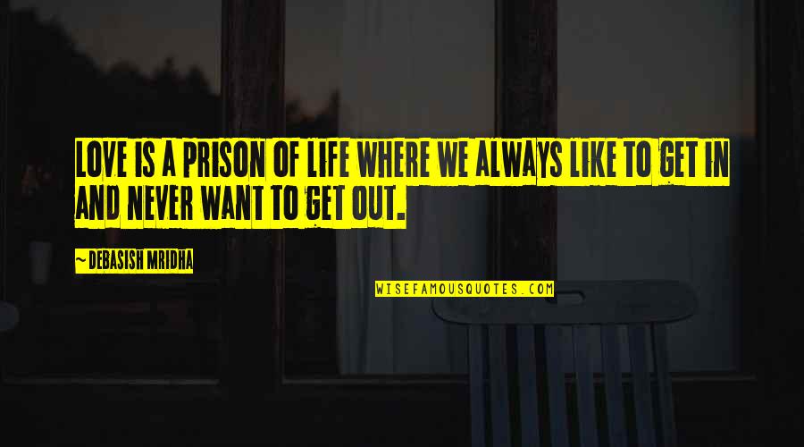 Boedry Quotes By Debasish Mridha: Love is a prison of life where we