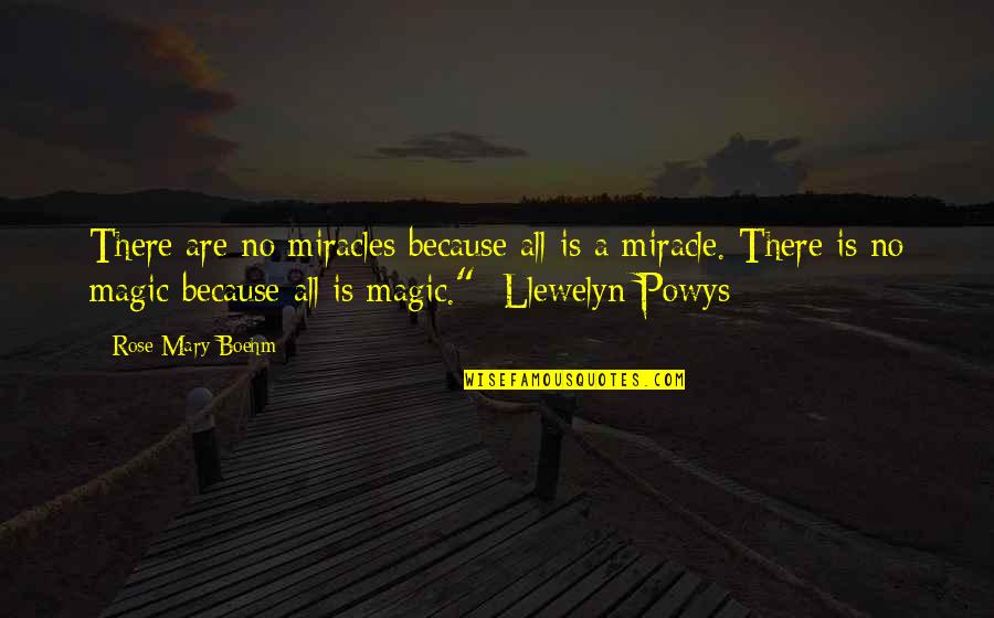 Boehm Quotes By Rose Mary Boehm: There are no miracles because all is a